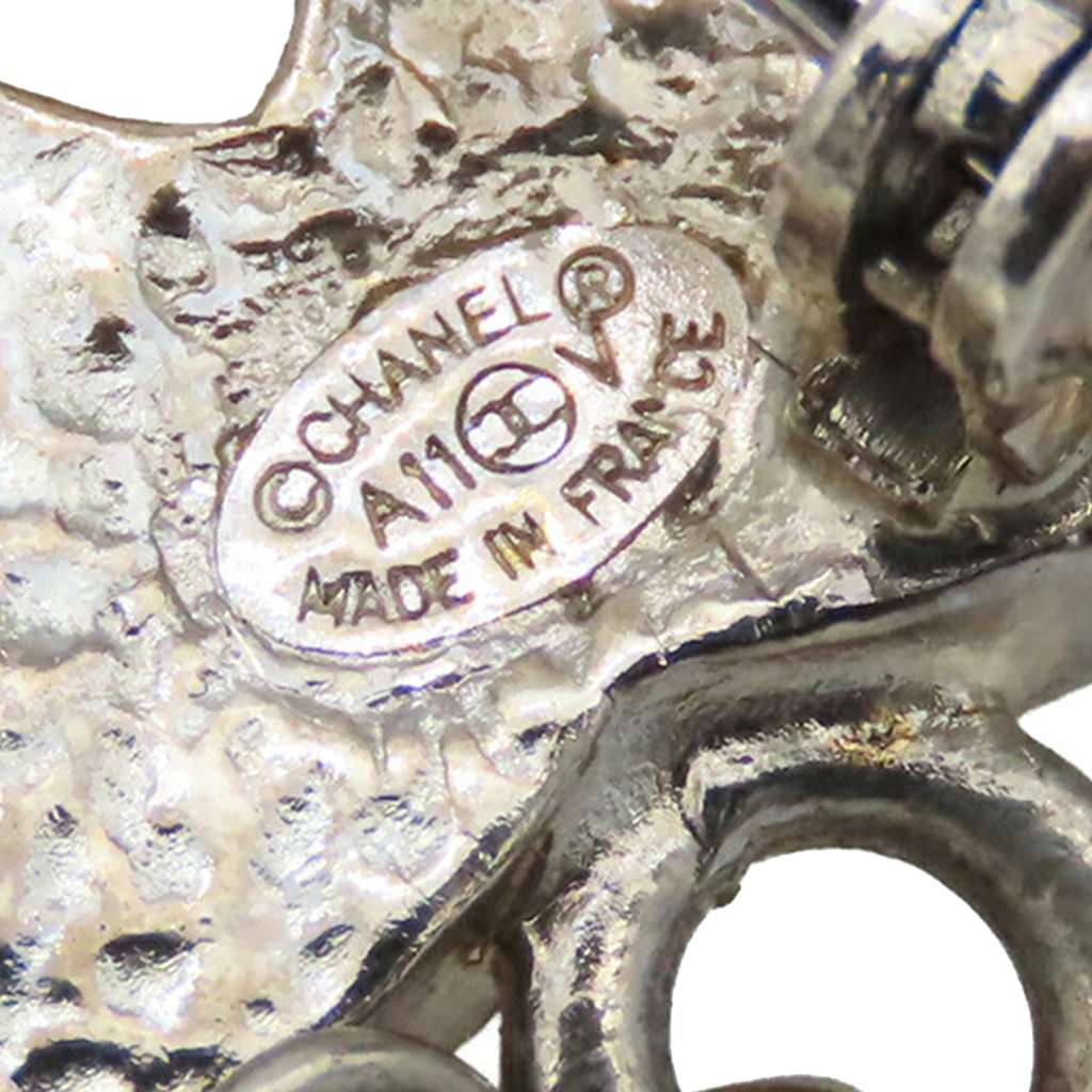 Chanel Silver Plated CC Faux Pearl Brooch - Image 6