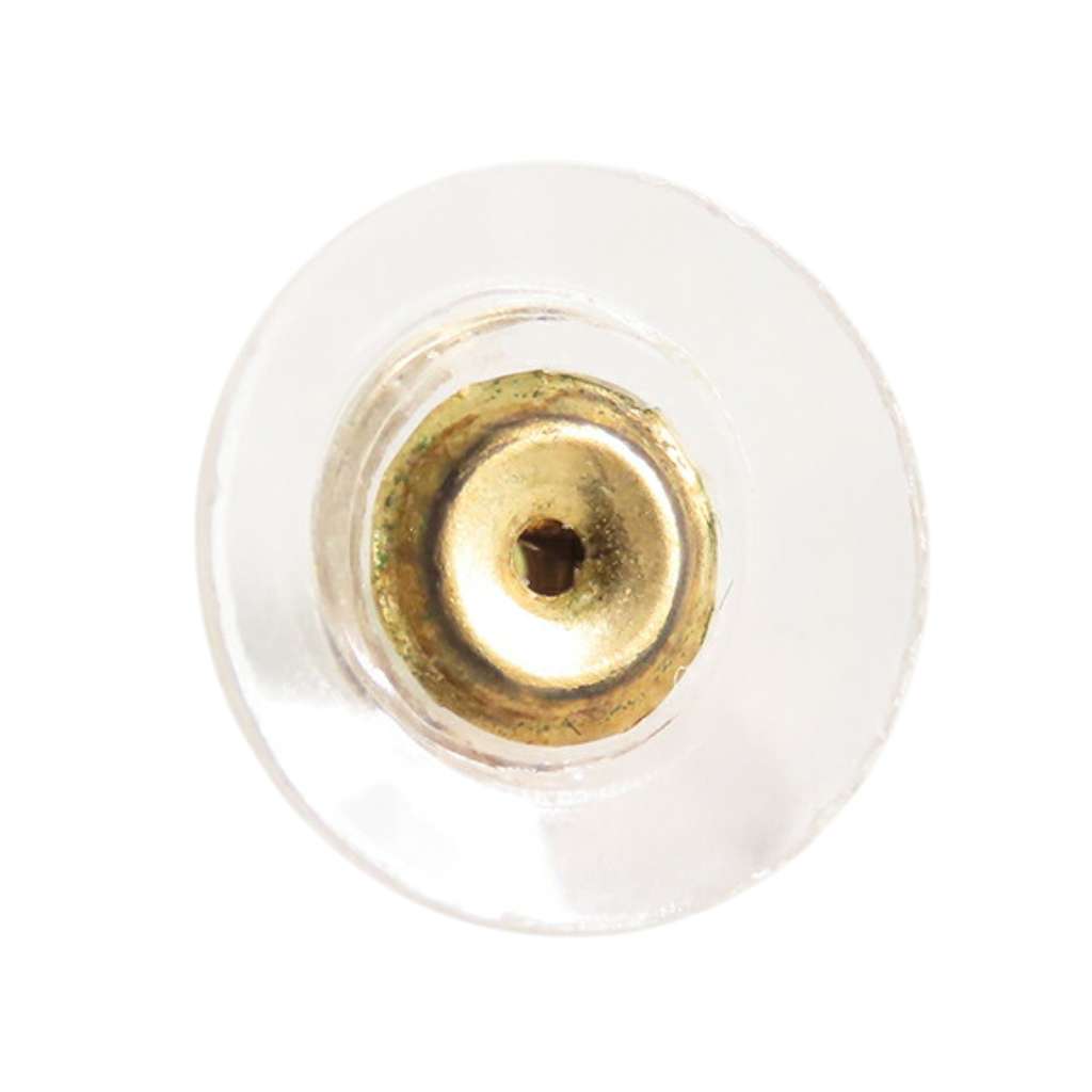 Chanel Gold Plated CC Clover Push Back Earrings - Detail 1