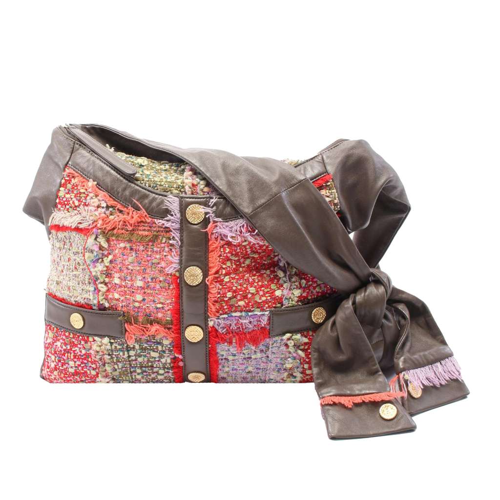 Chanel Large Tweed and Lambskin Girl Bag