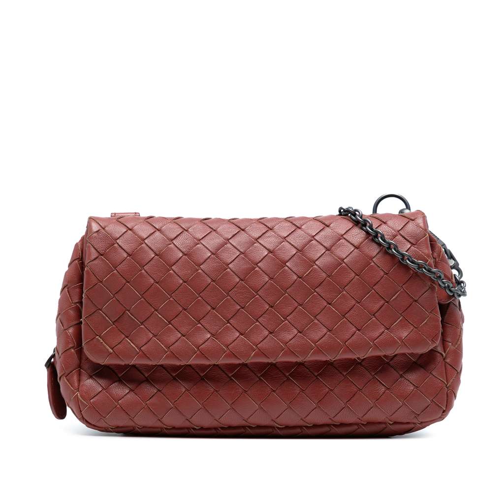 Bottega Veneta Mini Nappa Intrecciato Expandable Chain Flap Crossbody