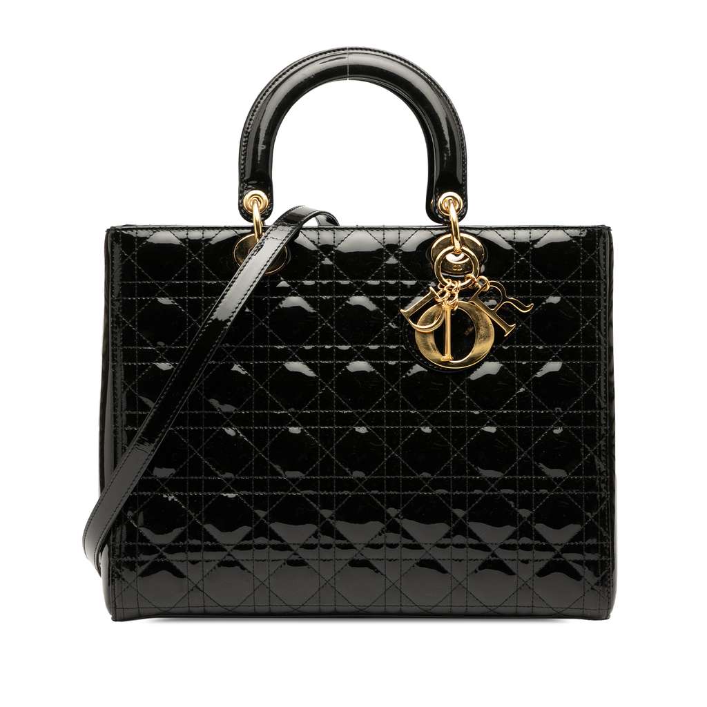 Dior Large Patent Cannage Lady Dior