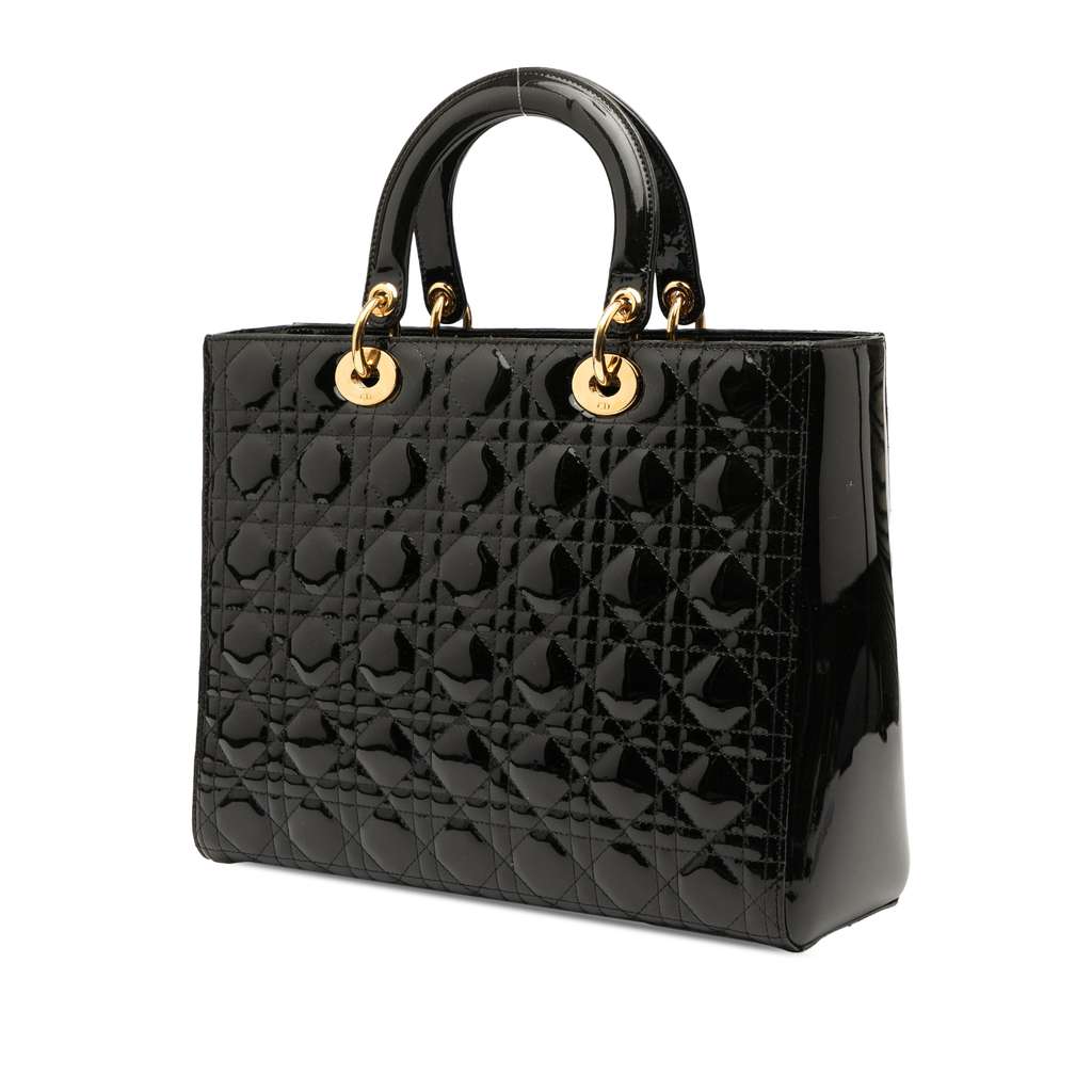 Dior Large Patent Cannage Lady Dior - 2