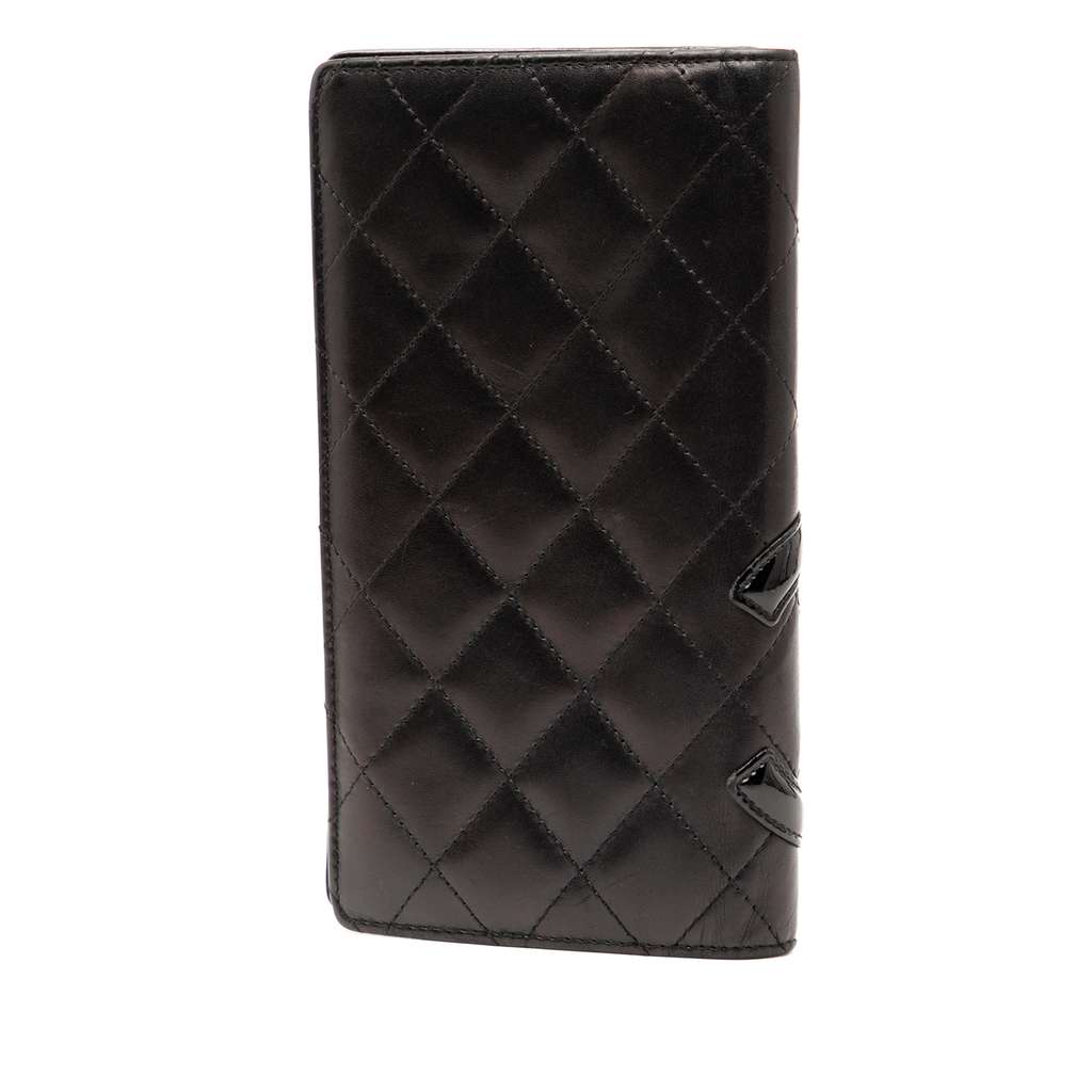 Chanel Quilted Lambskin Cambon Ligne Bifold Wallet - Back view