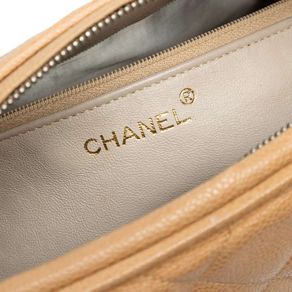 Chanel CC Quilted Caviar Camera Bag - Side view