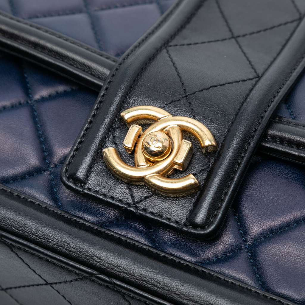 Chanel Medium Bicolor Quilted Lambskin Elegant CC Flap - Side view