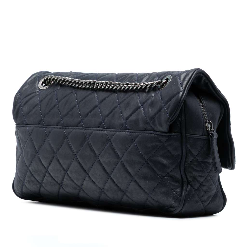 Chanel Large Quilted Iridescent Calfskin Shiva Flap - Back view