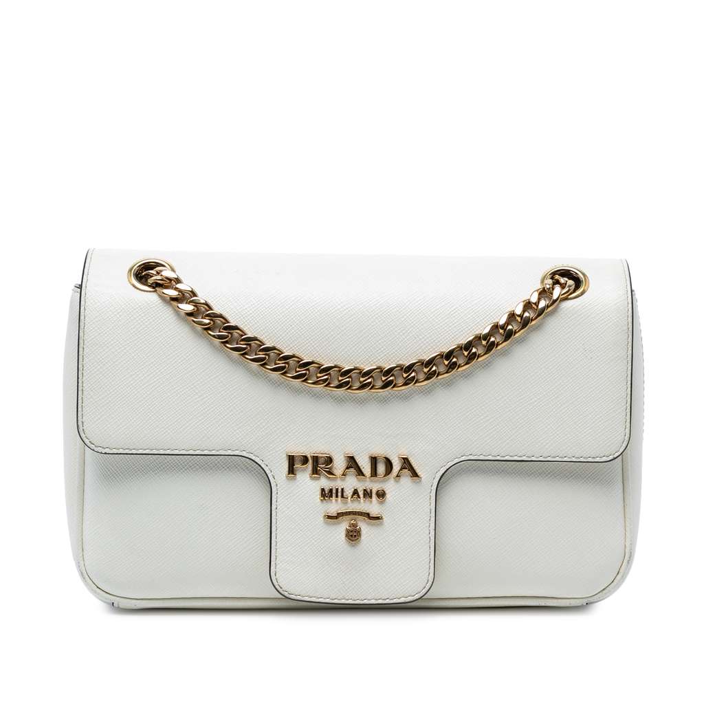 Prada Saffiano Pattina Chain Crossbody