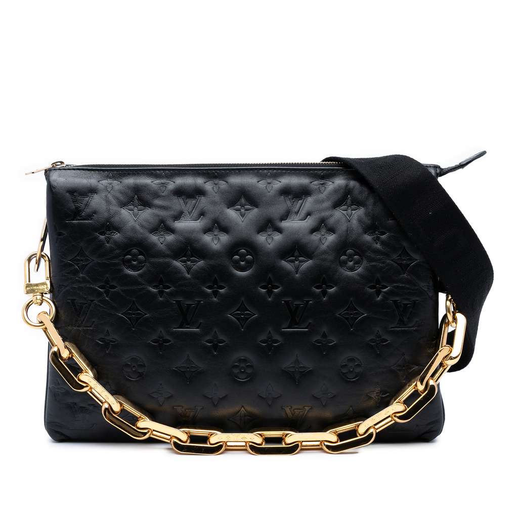 Louis Vuitton Monogram Embossed Puffy Lambskin Coussin MM