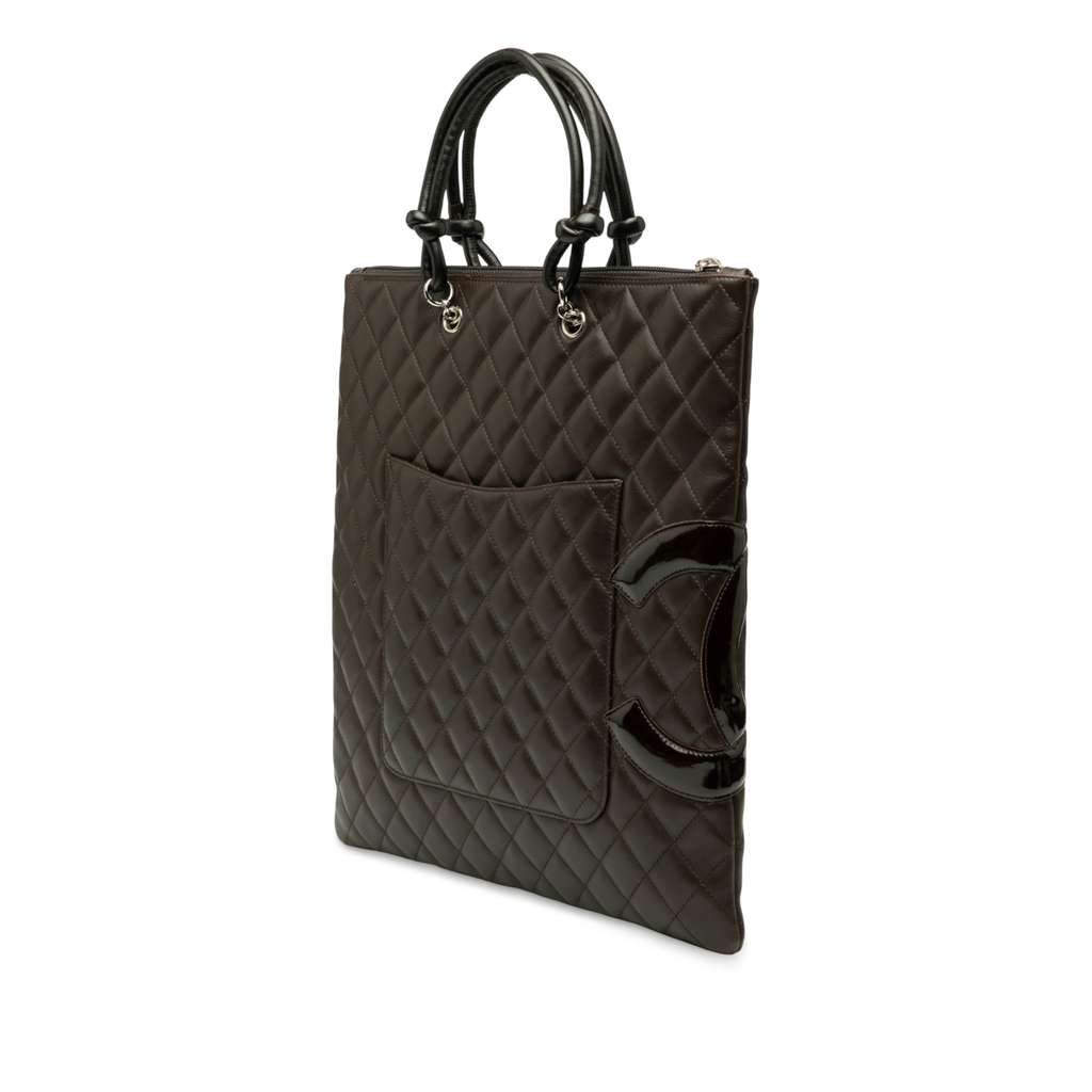 Chanel Quilted Lambskin Cambon Ligne Flat Tote - 2