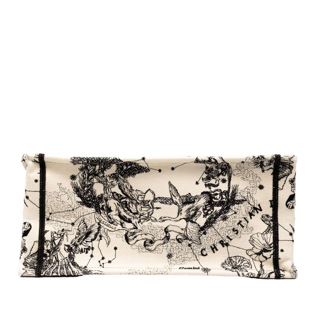 Dior Medium Canvas Embroidered Zodiac Toile De Jouy Book Tote - Image 6
