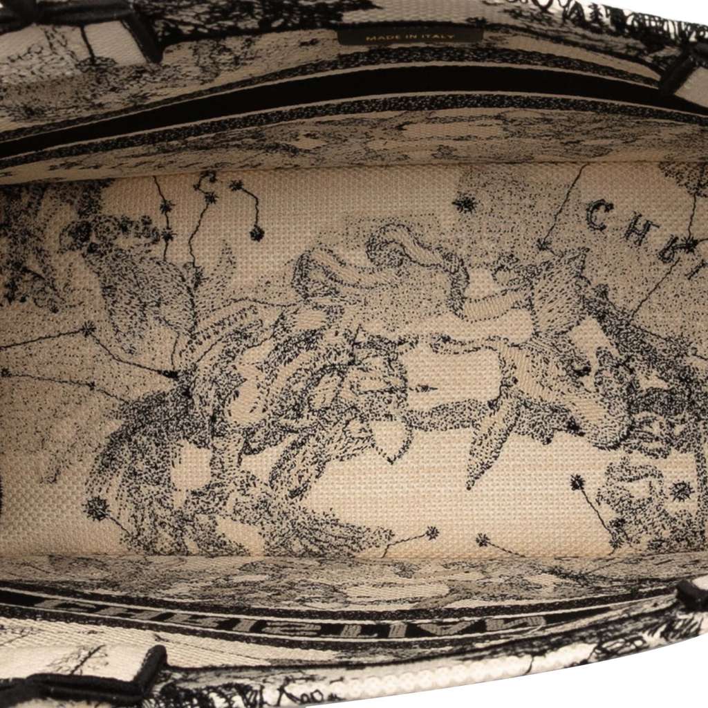Dior Medium Canvas Embroidered Zodiac Toile De Jouy Book Tote - 4