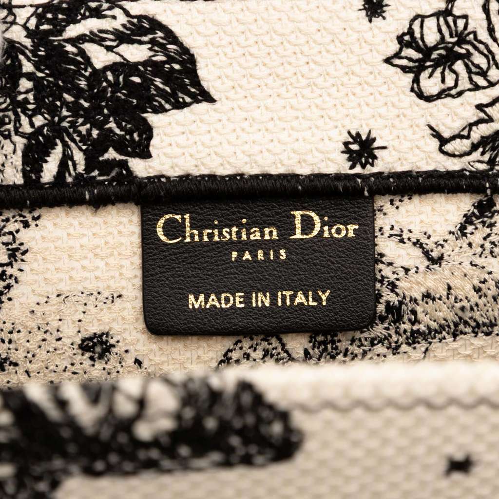 Dior Medium Canvas Embroidered Zodiac Toile De Jouy Book Tote - Side view