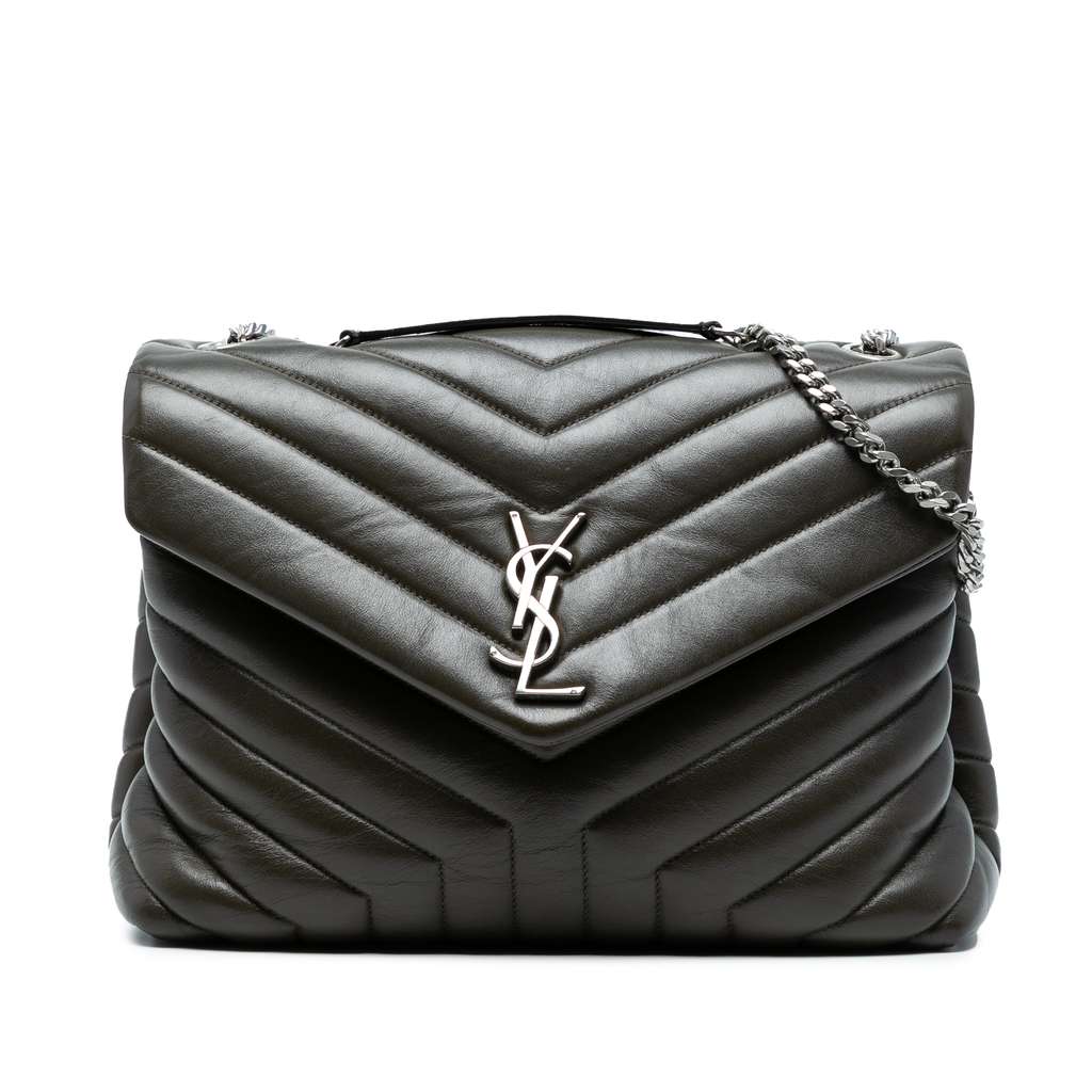 Saint Laurent Medium Matelasse Leather Monogram LouLou Chain Bag