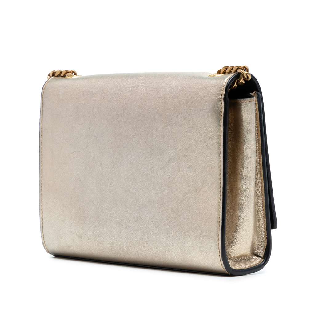 Saint Laurent Small Metallic Calfskin Monogram Kate Crossbody - Back view