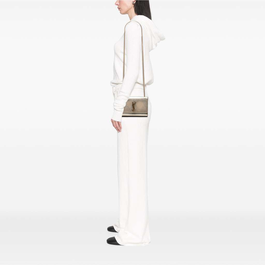 Saint Laurent Small Metallic Calfskin Monogram Kate Crossbody - Detail 2