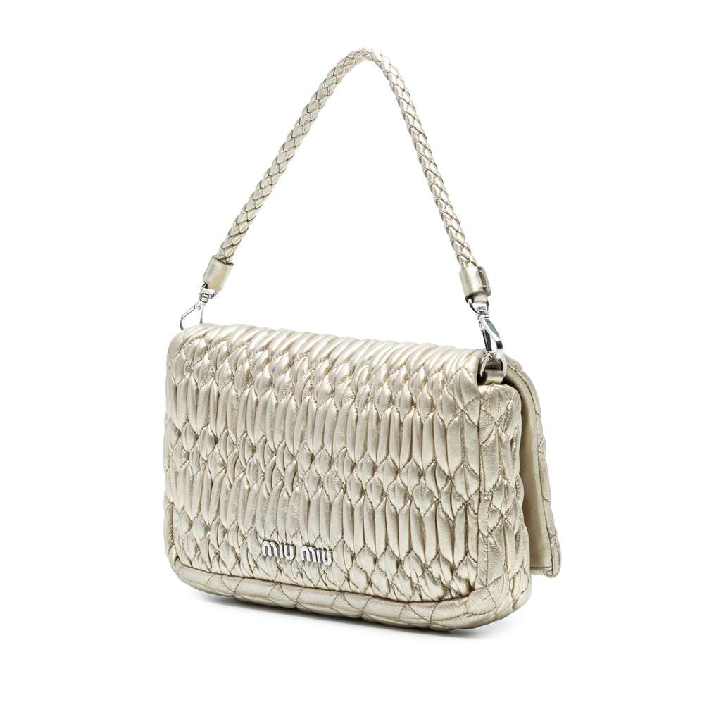Miu Miu Matelasse Nappa Crystal Chain Satchel - Back view