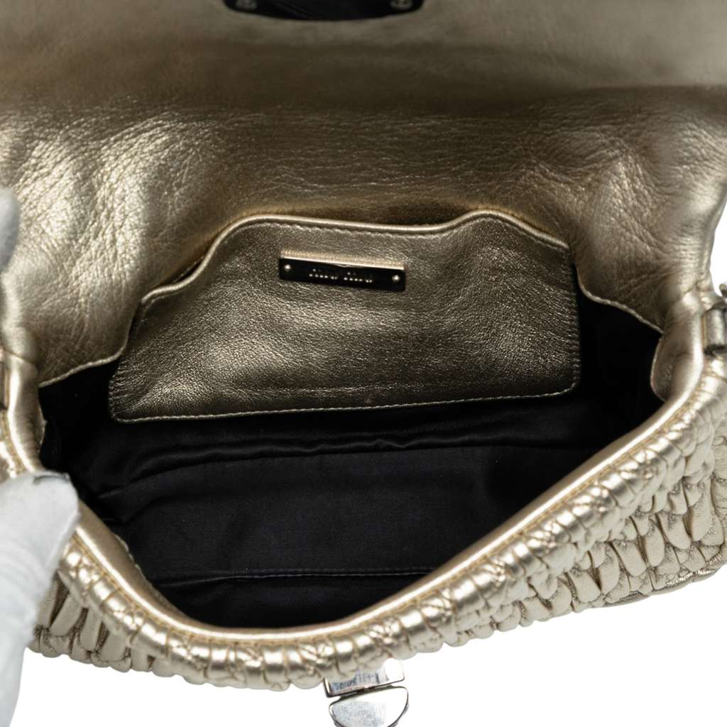Miu Miu Matelasse Nappa Crystal Chain Satchel - 4