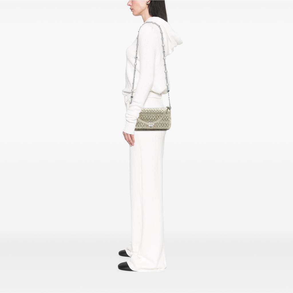 Miu Miu Matelasse Nappa Crystal Chain Satchel - Detail 2