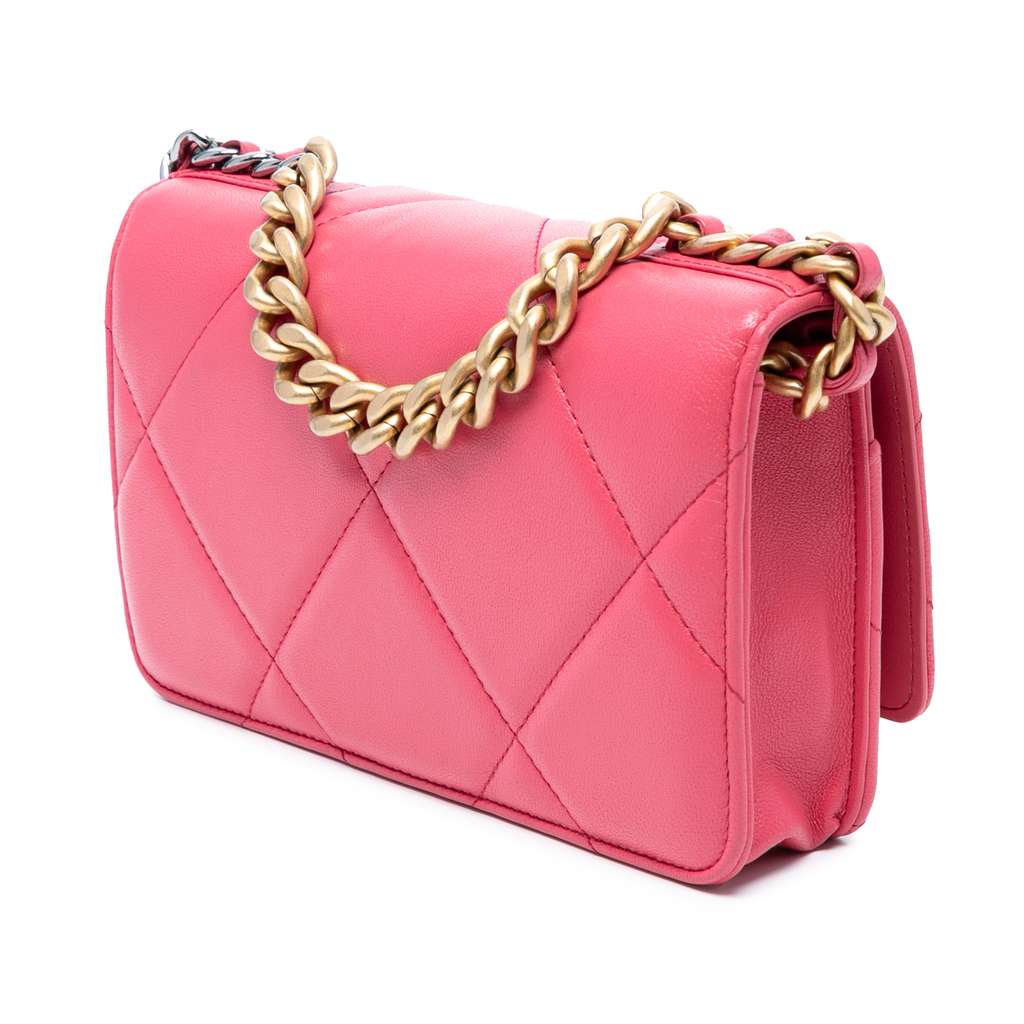 Chanel Quilted Lambskin 19 Wallet on Chain - Back view