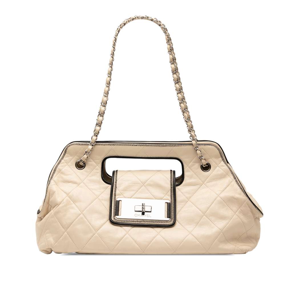 Chanel Quilted Lambskin East West Mademoiselle Accordion Flap