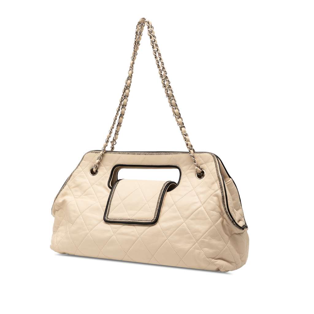 Chanel Quilted Lambskin East West Mademoiselle Accordion Flap - Back view