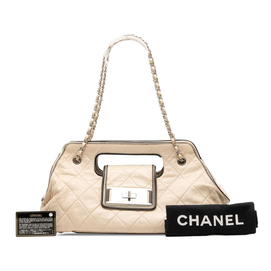 Chanel Quilted Lambskin East West Mademoiselle Accordion Flap - Image 10