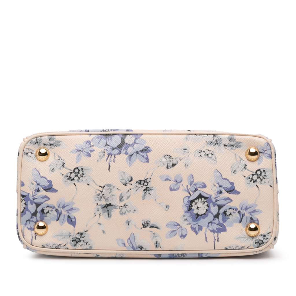 Prada Small Saffiano Lux Galleria Floral Print Double Zip Satchel - Image 6