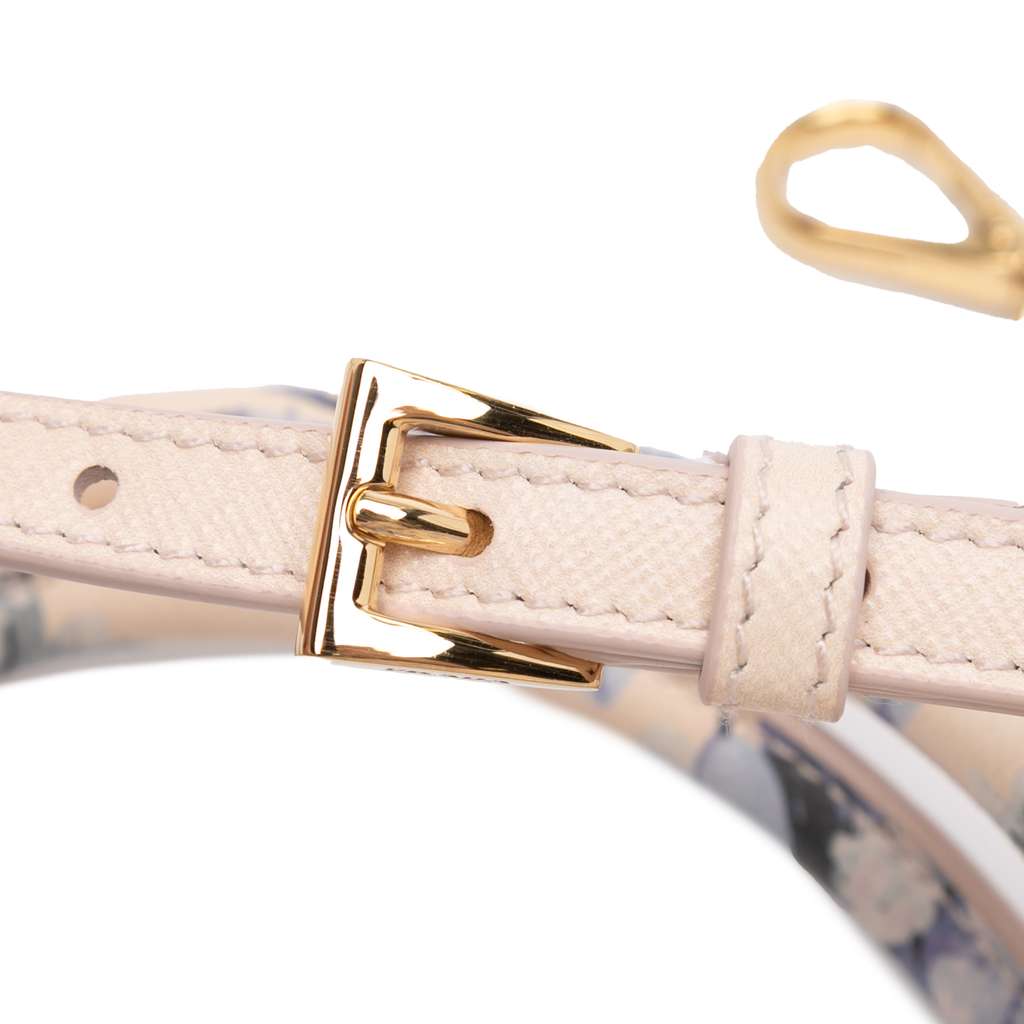 Prada Small Saffiano Lux Galleria Floral Print Double Zip Satchel - Image 12