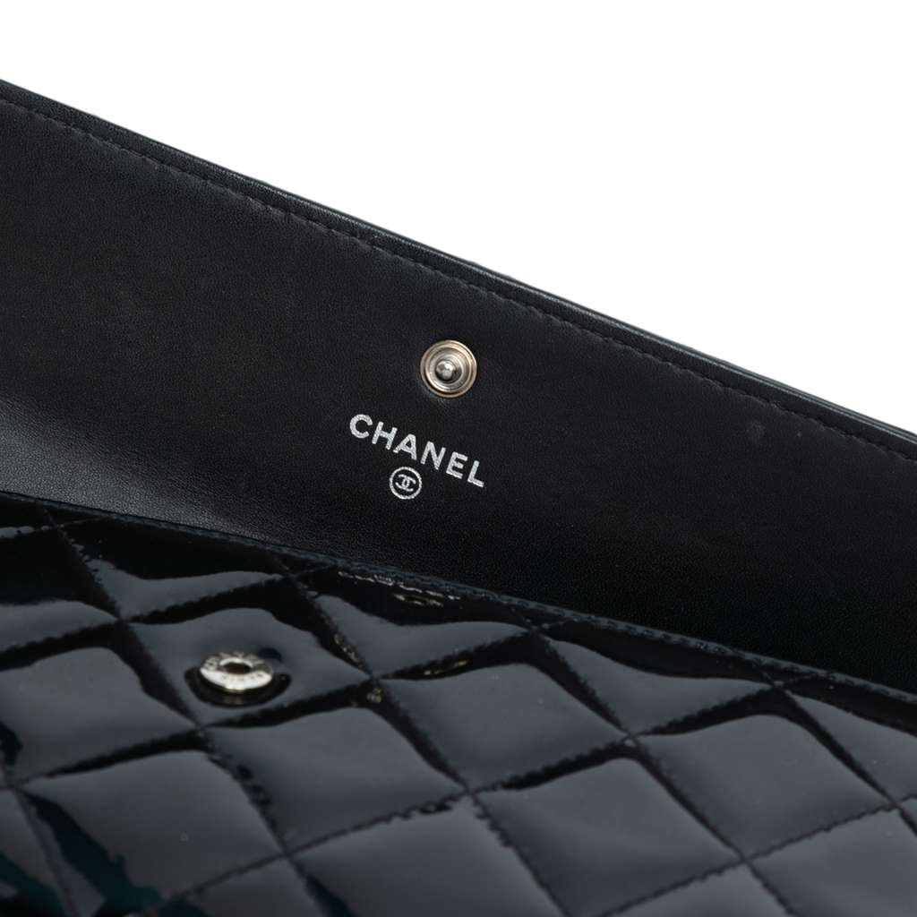 Chanel Large CC Quilted Patent Flap Wallet - Side view