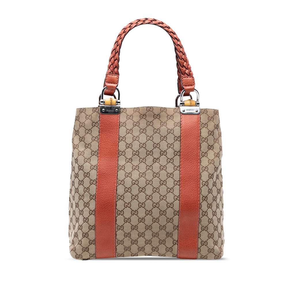 Gucci Large GG Canvas Bamboo Libeccio Tote