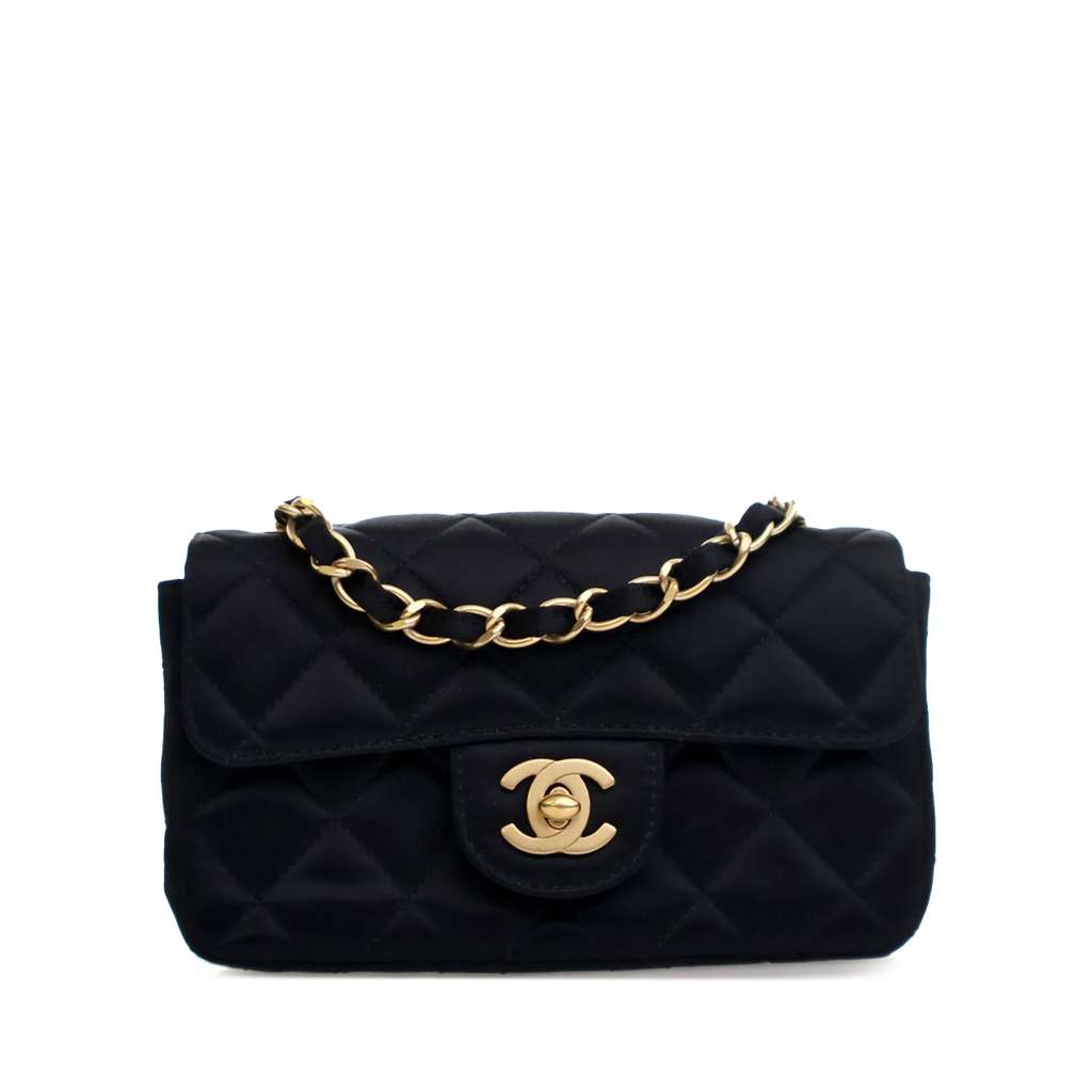 Chanel Extra Mini Rectangular Classic Satin Single Flap