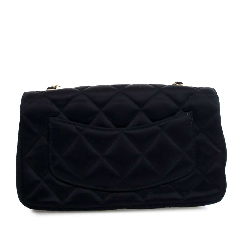 Chanel Extra Mini Rectangular Classic Satin Single Flap - Back view