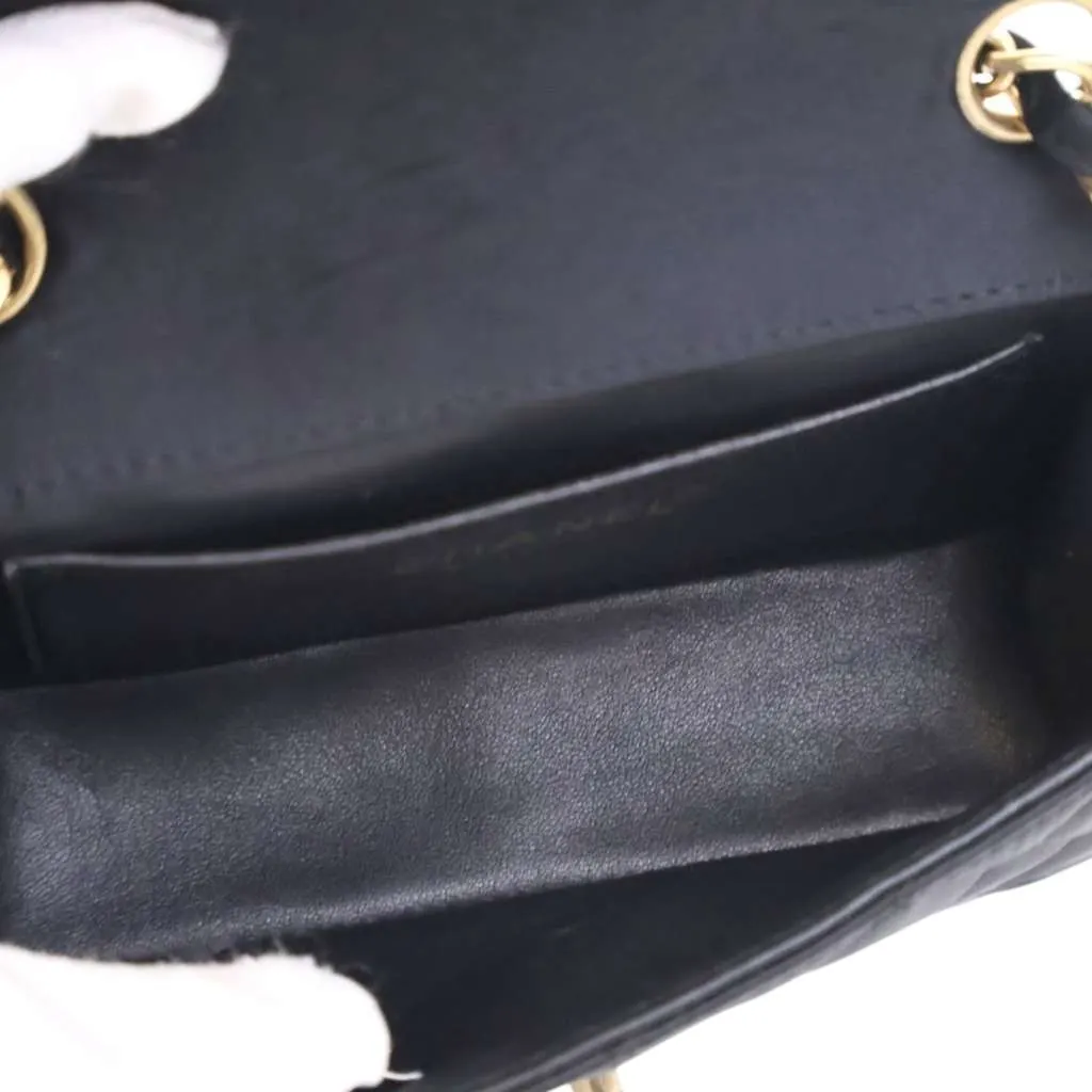 Chanel Extra Mini Rectangular Classic Satin Single Flap Black Satin Good - Model View