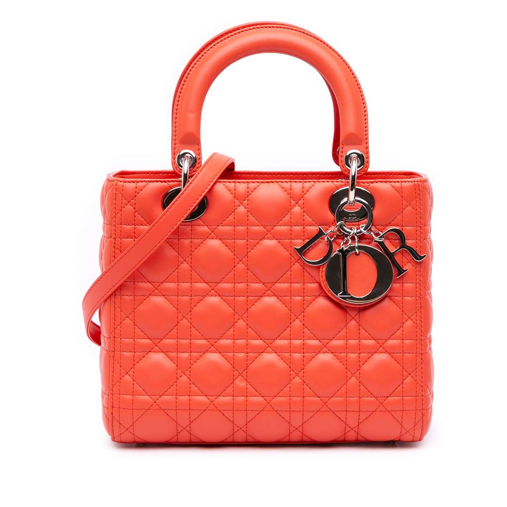 Dior Medium Lambskin Cannage Lady Dior