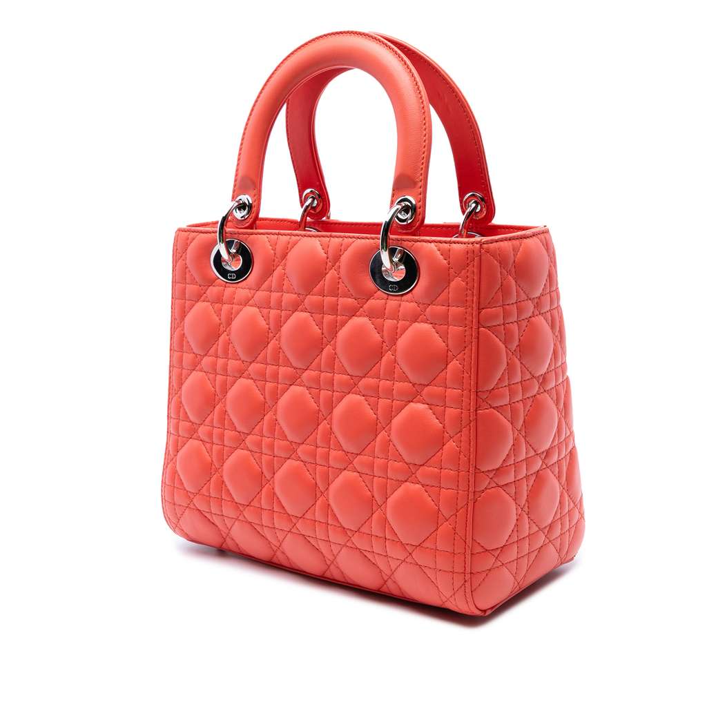 Dior Medium Lambskin Cannage Lady Dior - Back view