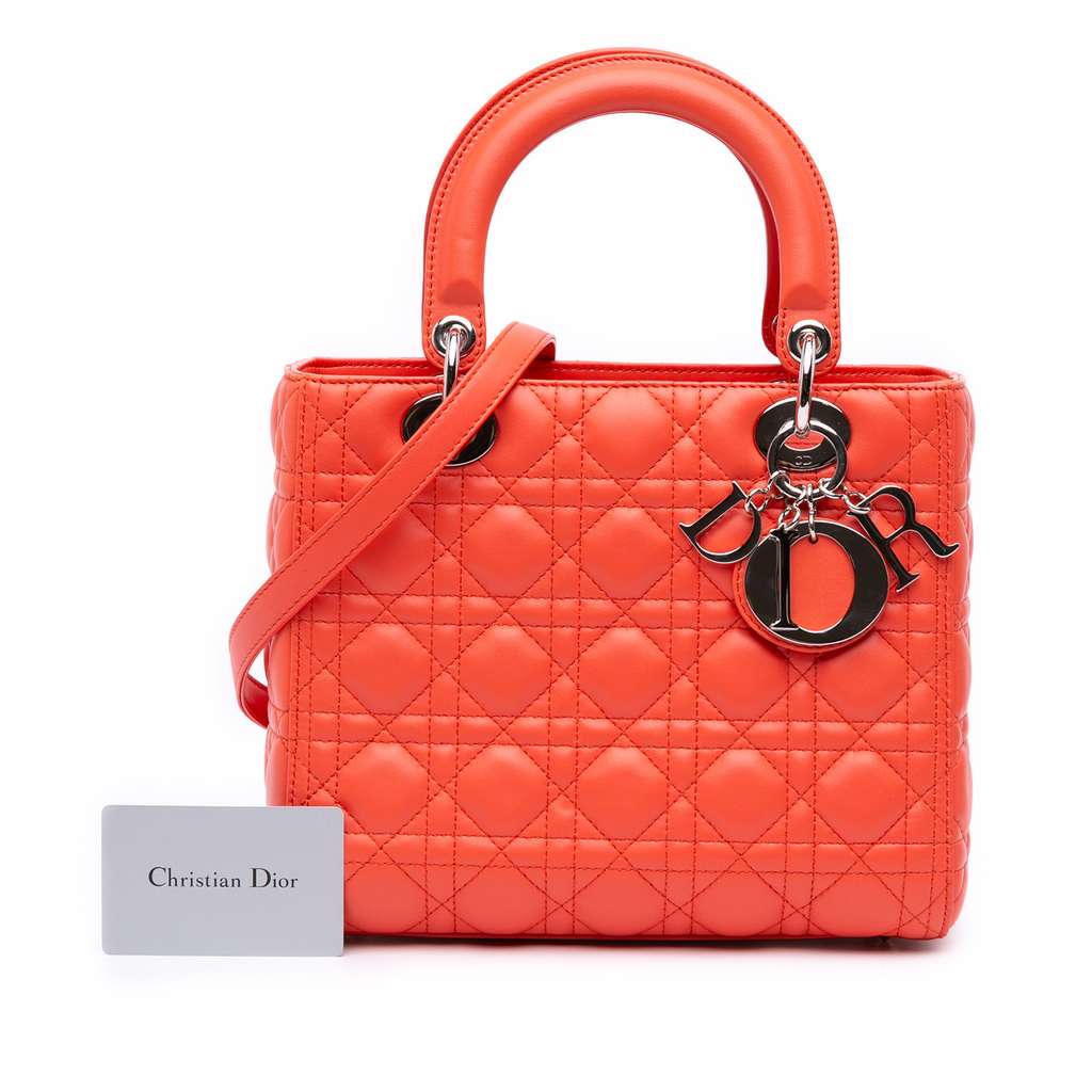 Dior Medium Lambskin Cannage Lady Dior - Image 10