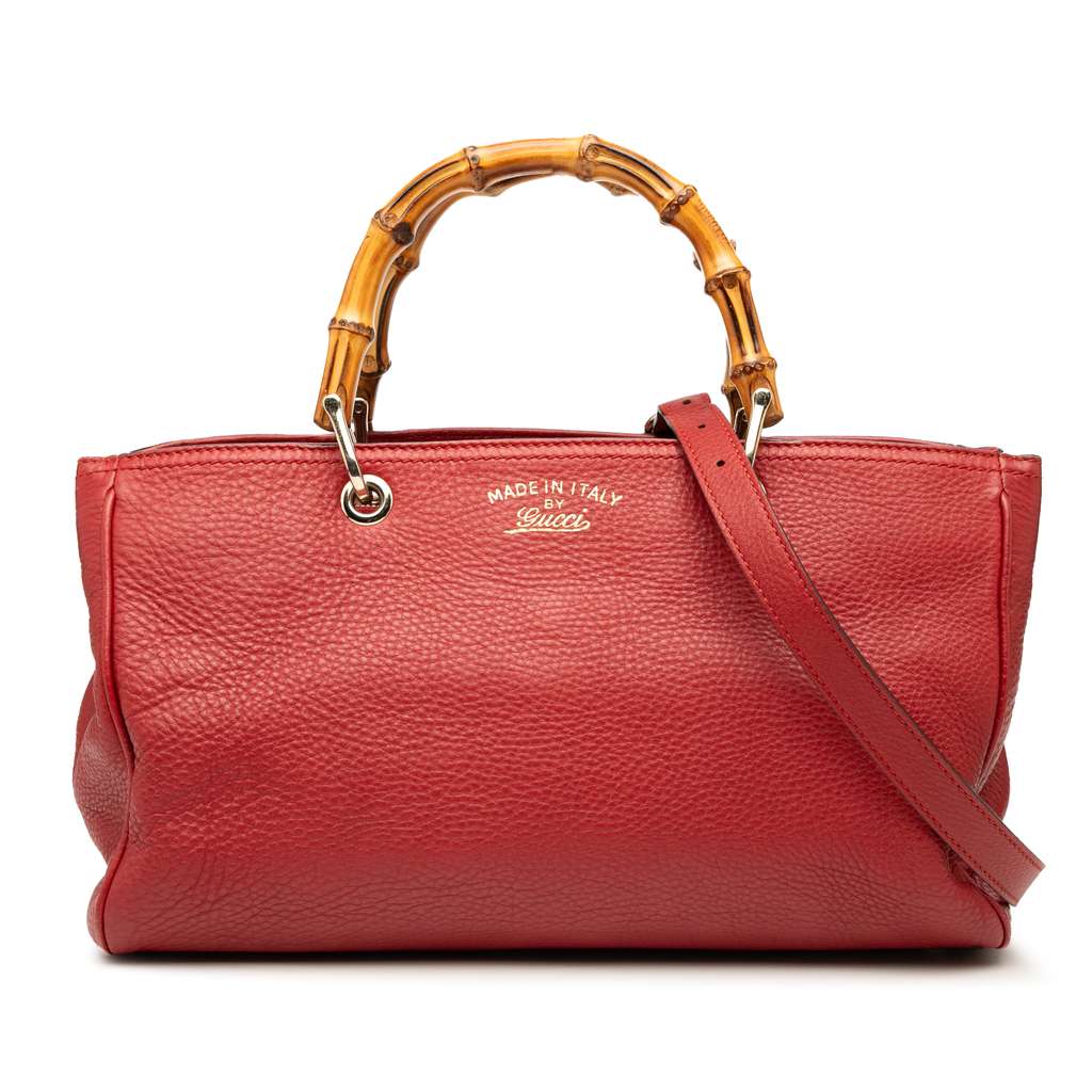 Gucci Medium Calfskin Bamboo Shopper Satchel