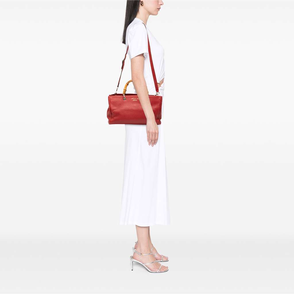 Gucci Medium Calfskin Bamboo Shopper Satchel - Detail 2