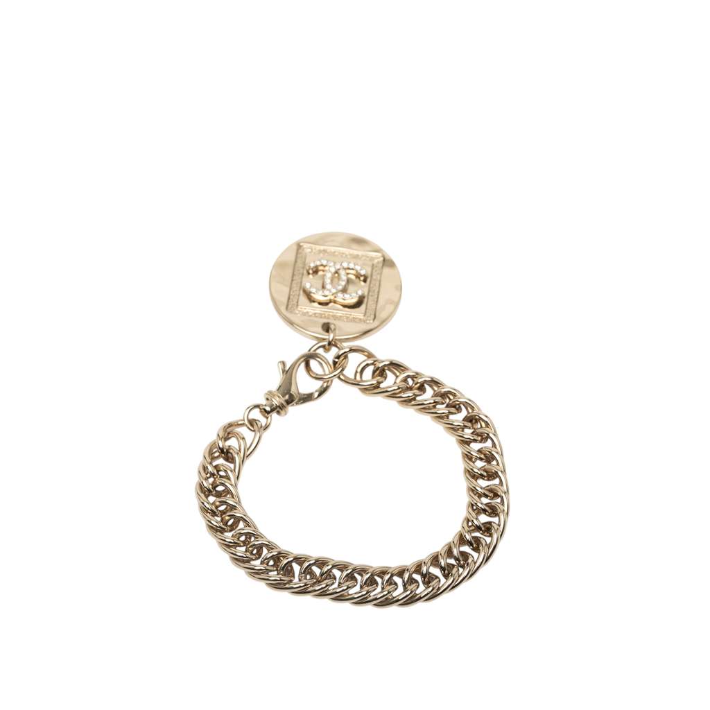 Chanel Gold Plated CC Rhinestone Bracelet - 3