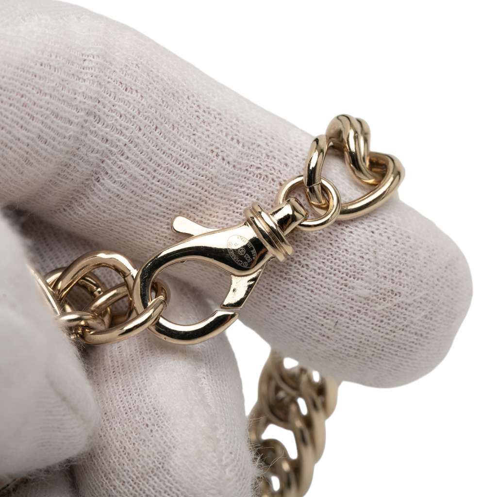 Chanel Gold Plated CC Rhinestone Bracelet - 4