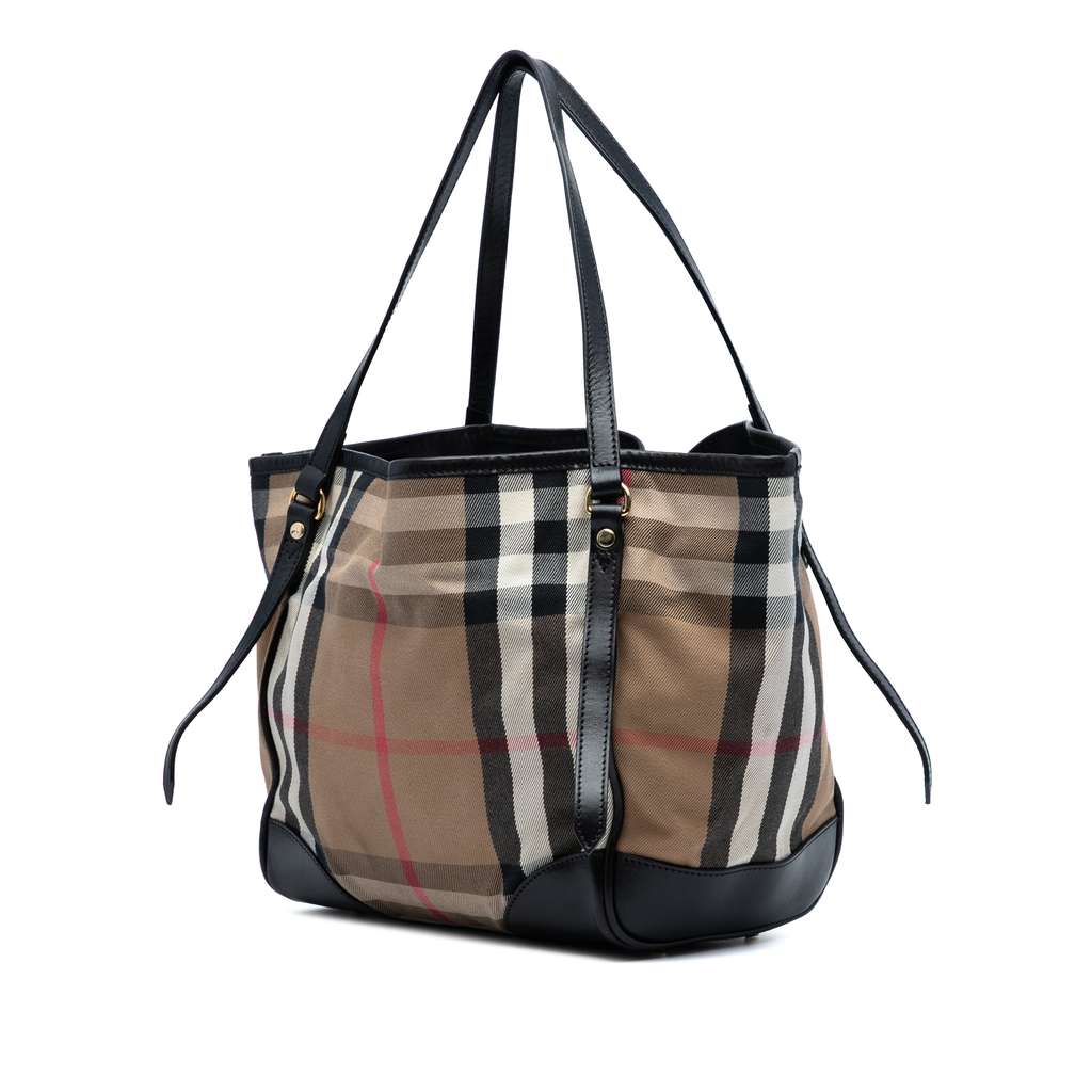 Burberry Small House Check Canvas Canterbury Tote - Back view