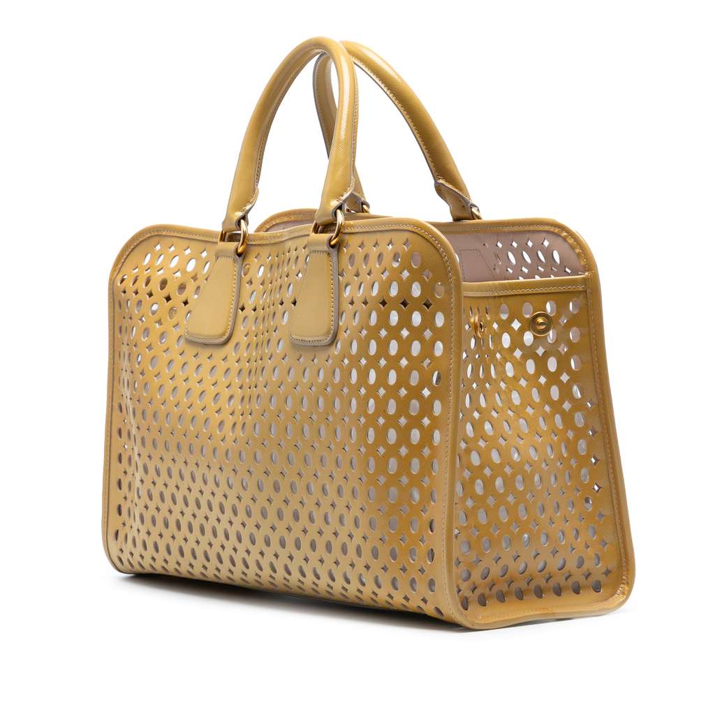 Prada Saffiano Vernice Fori Perforated Tote - Back view