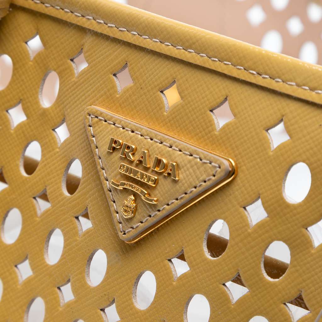 Prada Saffiano Vernice Fori Perforated Tote - Side view