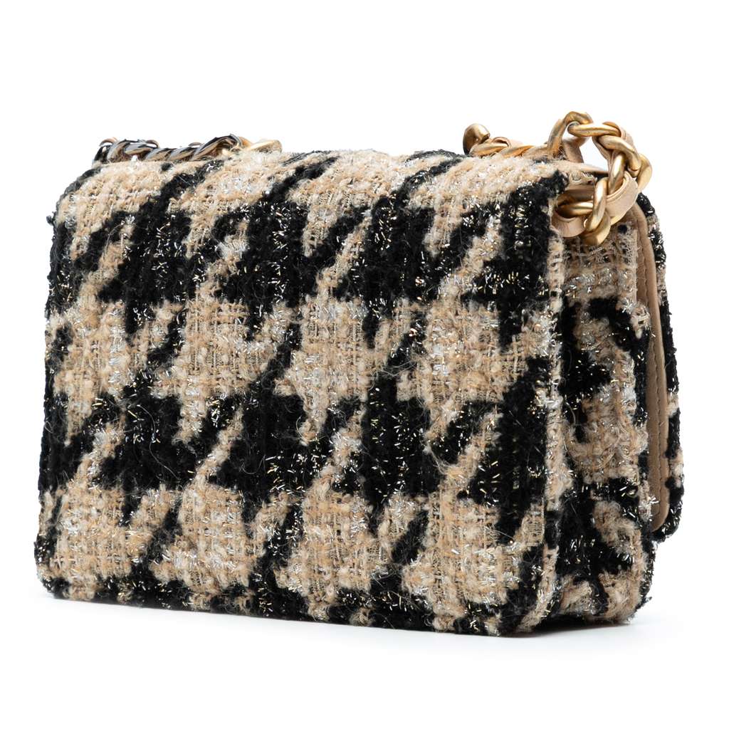 Chanel Houndstooth Tweed 19 Wallet On Chain - Back view