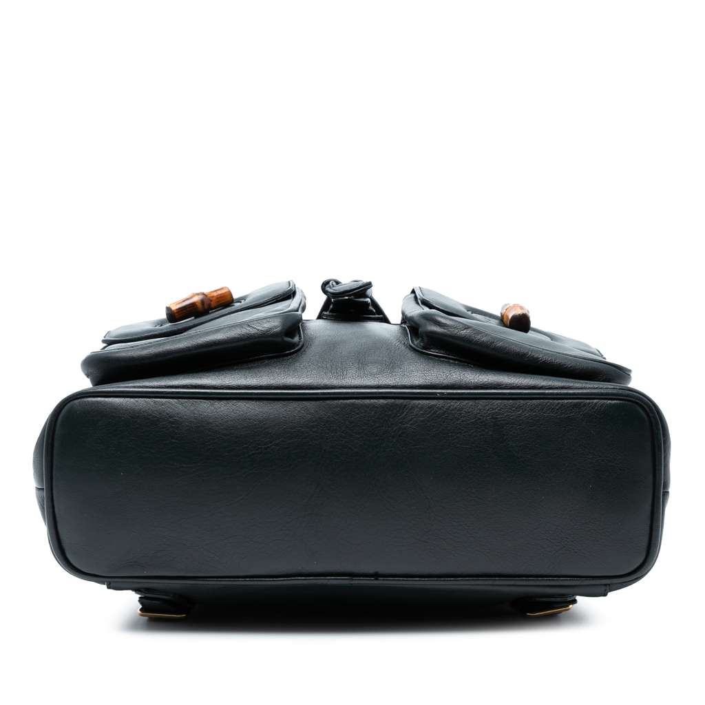 Gucci Calfskin Bamboo Drawstring Backpack - Image 6