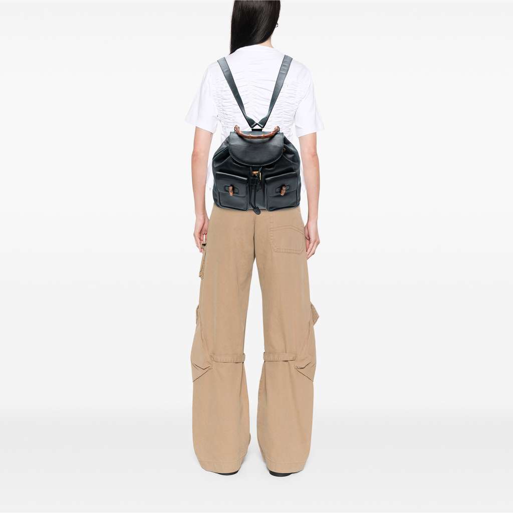 Gucci Calfskin Bamboo Drawstring Backpack - Detail 2