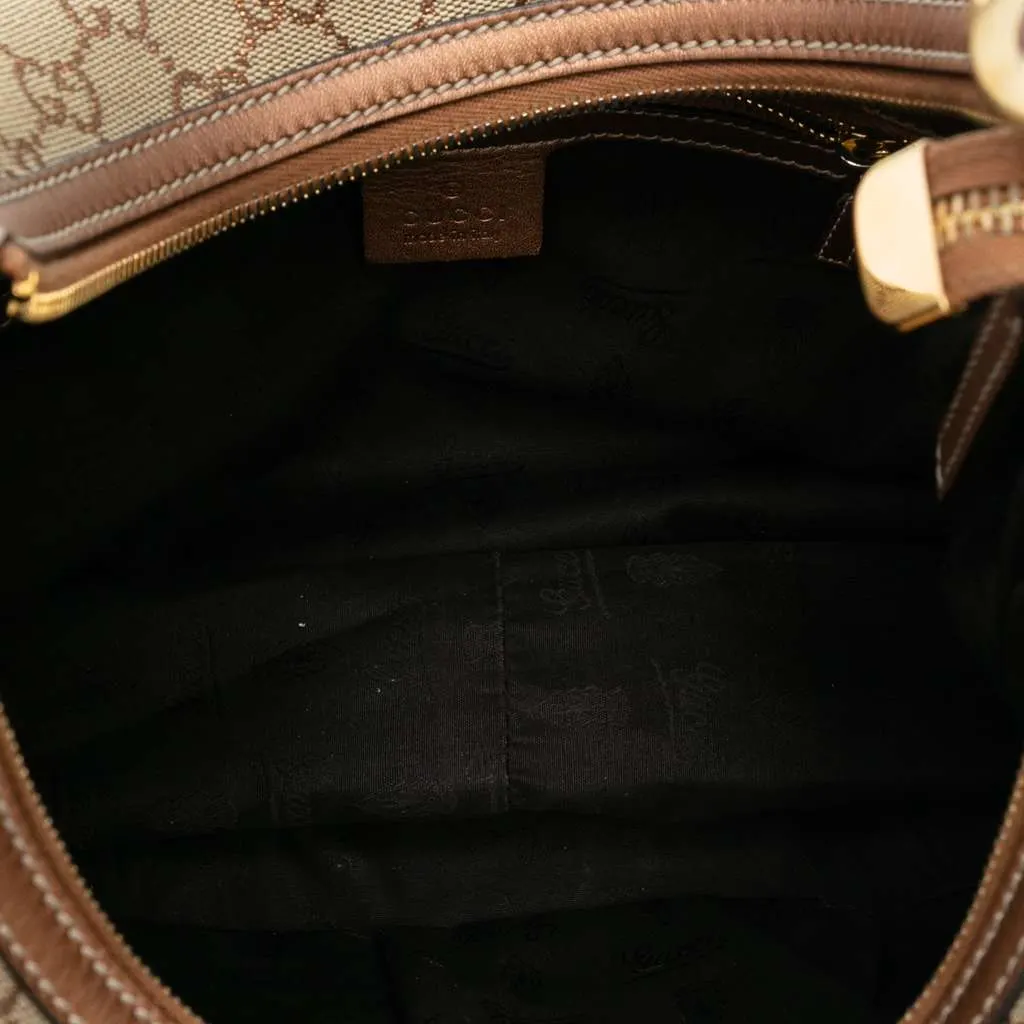 Gucci Medium GG Canvas Twins Hobo Brown Canvas Good - Model View