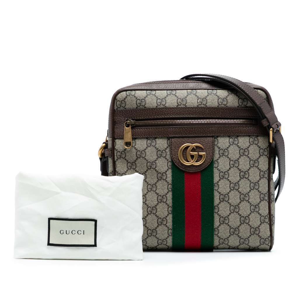 Gucci Small GG Supreme Web Ophidia Messenger Bag - Image 10