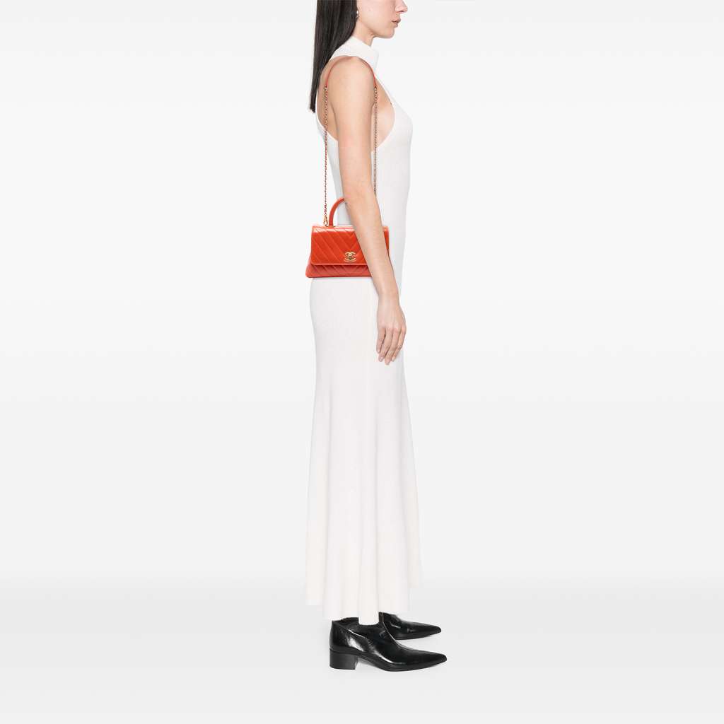 Chanel Mini Chevron Lambskin Coco Top Handle Bag - Detail 2