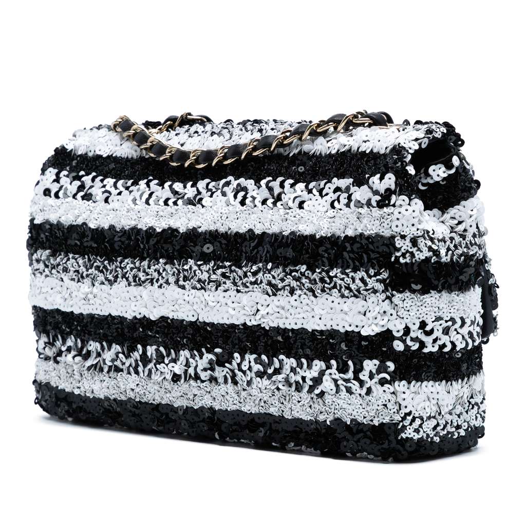 Chanel Medium Sequined Calfskin Single Flap - 2